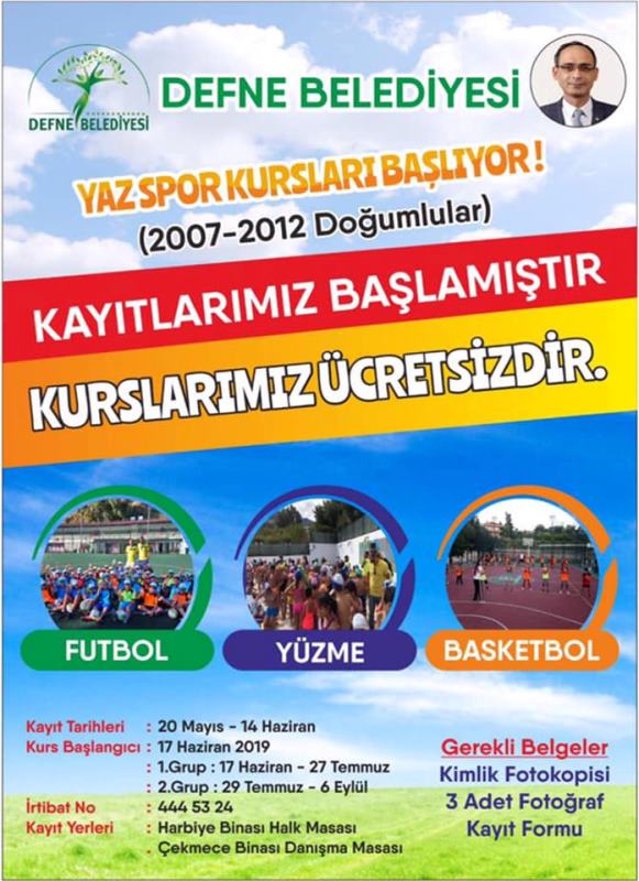 DEFNE BELEDİYESİ “YAZ KURSLARI” KAYITLARI BAŞLADI!