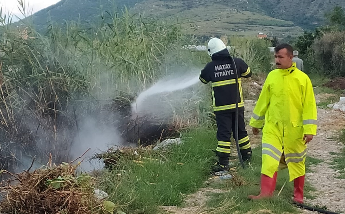 Samandağ’da bahçe yangını