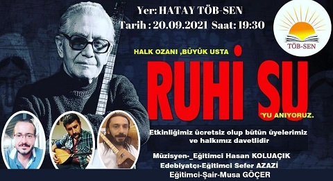 TÖB-SEN, Ruhi Su’yu vefatının 36’ıncı yılında anacak!