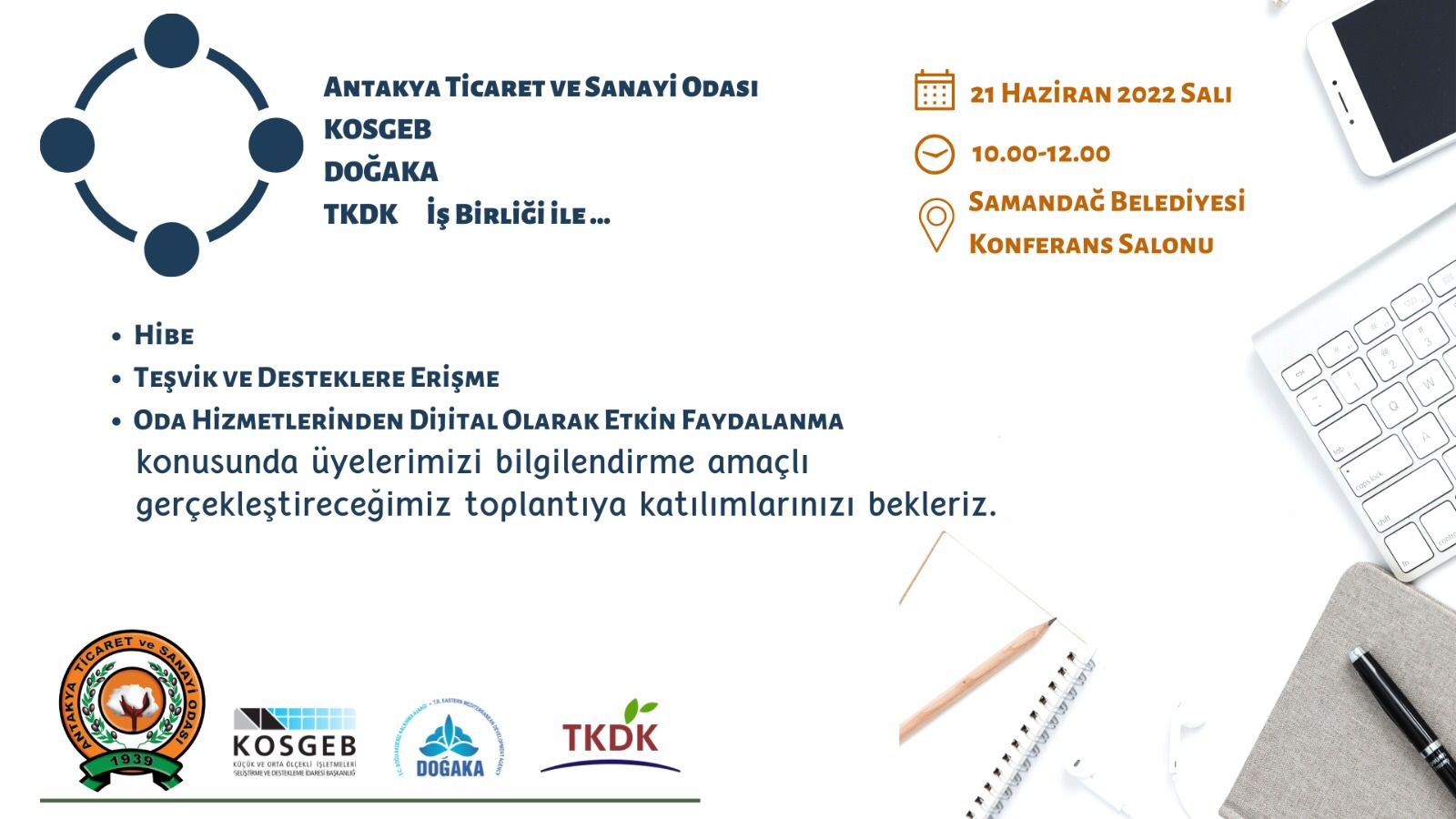 ATSO Samandağ’da hibe semineri düzenleyecek