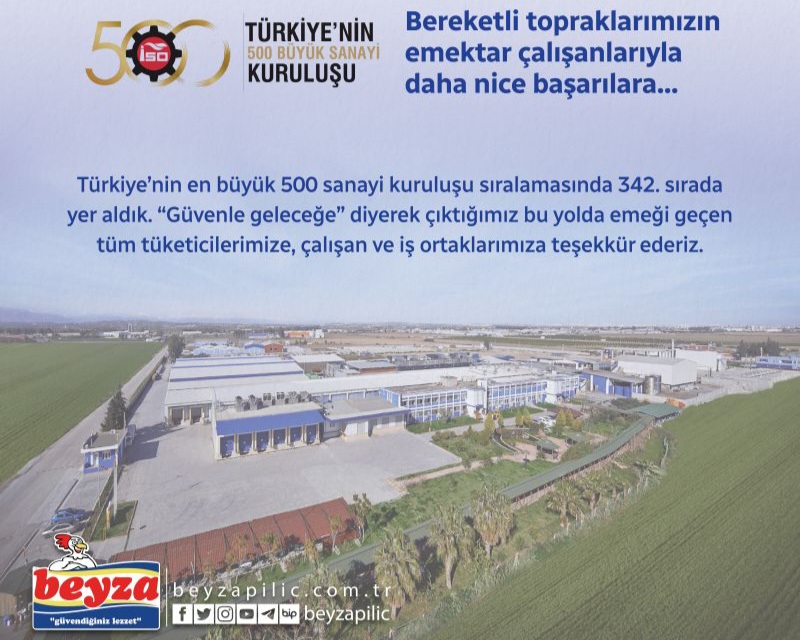 BEYZA PİLİÇ EN BÜYÜK İSO 500 LİSTESİNDE