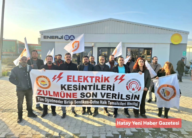 Hatay’da Elektrik Kesintilerine Tepki: TÖB-SEN Enerjisa Önünde Basın Açıklaması Yaptı