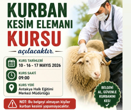 Antakya’da “Kurban Kesim Elemanı Kursu” Açılıyor